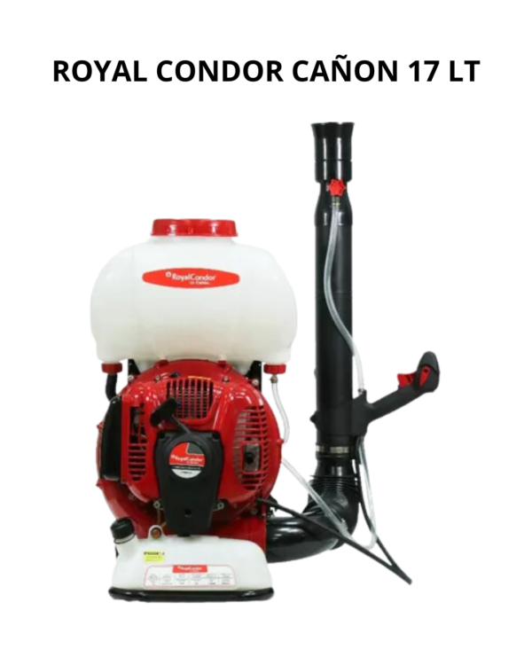 ROYAL CONDOR CAÑON 17 LT El Royal Condor Cañón 17 LT ofrece rendimiento superior en control de plagas. Ideal para grandes áreas, garantiza una fumigación eficiente y uniforme.